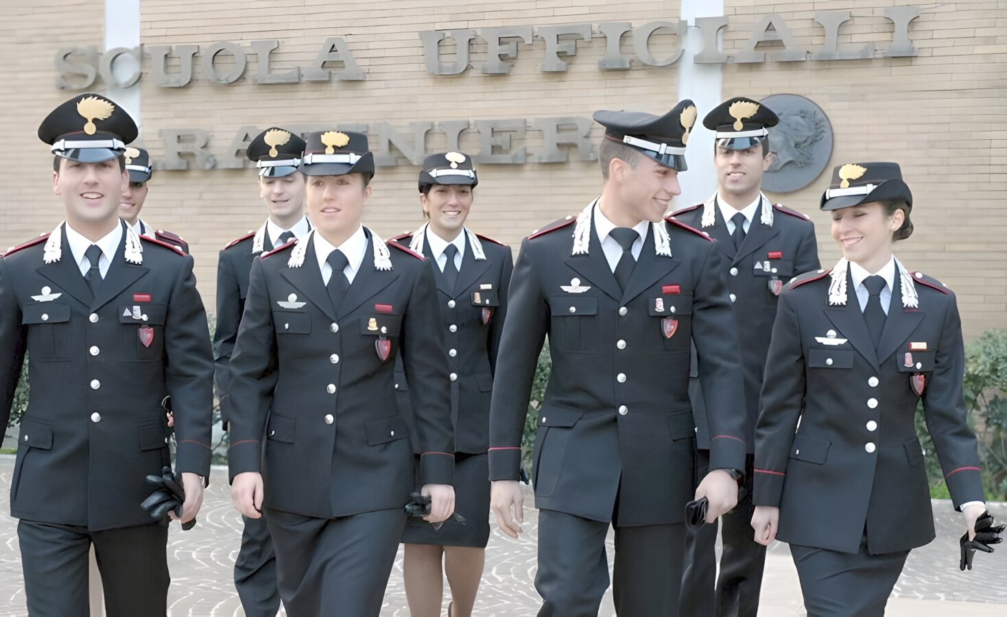 Officers of the Arma dei Carabinieri outside the Scuola Ufficiali Carabinieri